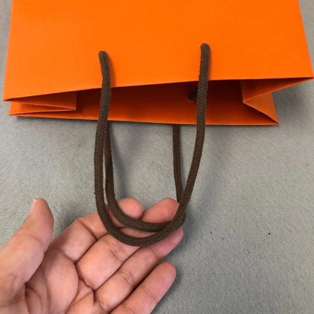 Hermes Authentic Orange‎ Paper Shopping Bag Gift Small Rectangle 16x8.5x3.75
